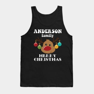 Family Christmas - Merry Christmas ANDERSON family, Family Christmas Reindeer T-shirt, Pjama T-shirt Tank Top